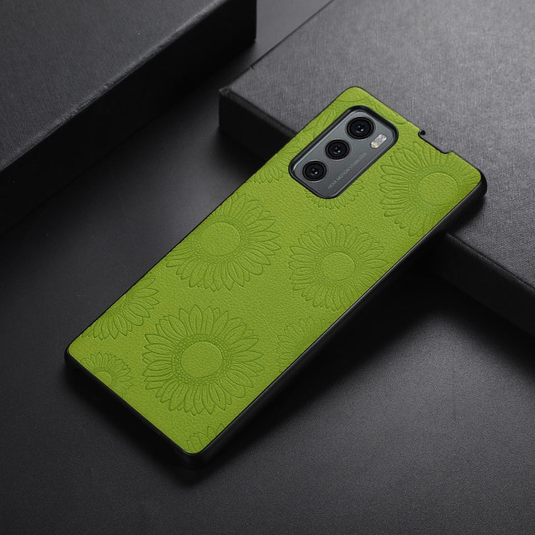 For LG Wing 5G Sunflower Pattern PU+TPU+PC Shockproof Phone Case