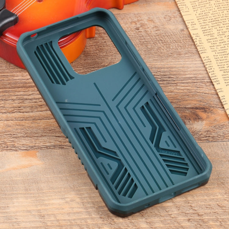 For Xiaomi Redmi 10C Lanyard Mecha Armor Kickstand PC + TPU Phone Case