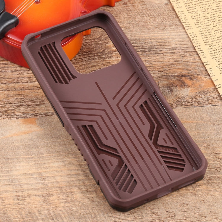 For Xiaomi Redmi 10C Lanyard Mecha Armor Kickstand PC + TPU Phone Case