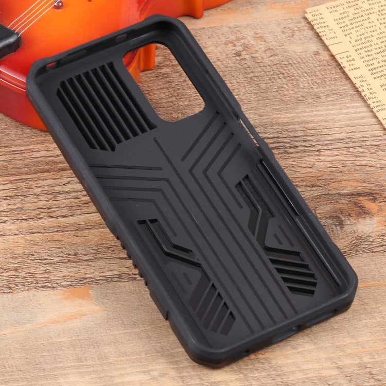 For Xiaomi Redmi Note 11S Lanyard Mecha Armor Kickstand PC + TPU Phone Case