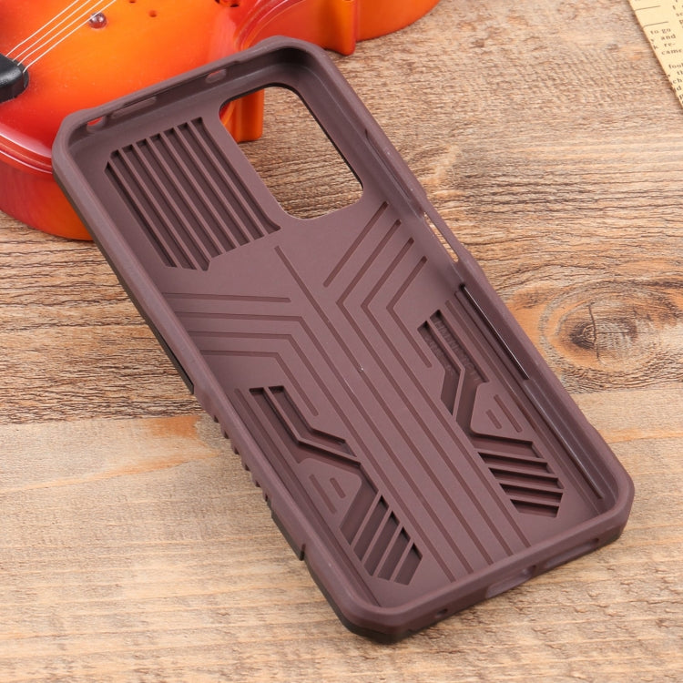 For Xiaomi Redmi Note 11S Lanyard Mecha Armor Kickstand PC + TPU Phone Case