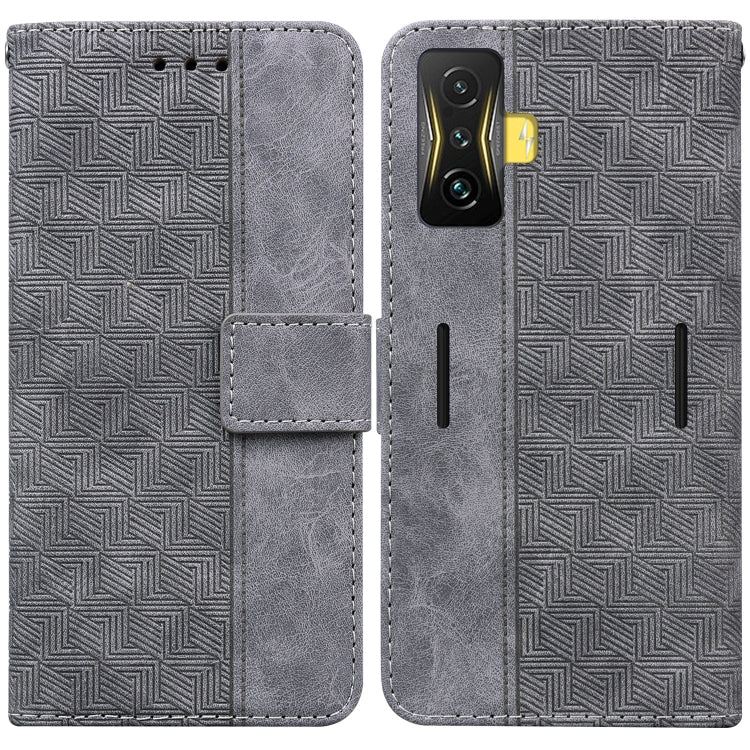 For Xiaomi Poco F4 GT / Redmi K50 Gaming Geometric Embossed Leather Phone Case