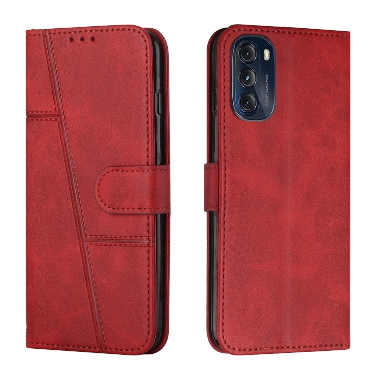 For Motorola Moto G 5G 2022 Stitching Calf Texture Buckle Leather Phone Case
