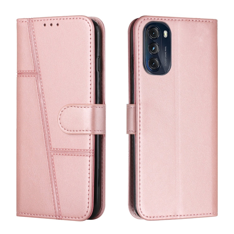 For Motorola Moto G 5G 2022 Stitching Calf Texture Buckle Leather Phone Case
