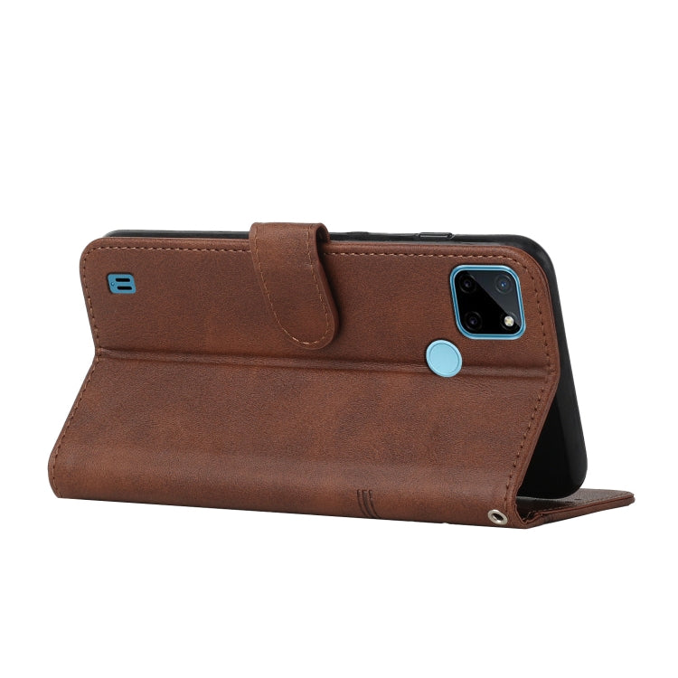 For OPPO Realme C21Y / C25Y Stitching Calf Texture Buckle Leather Phone Case