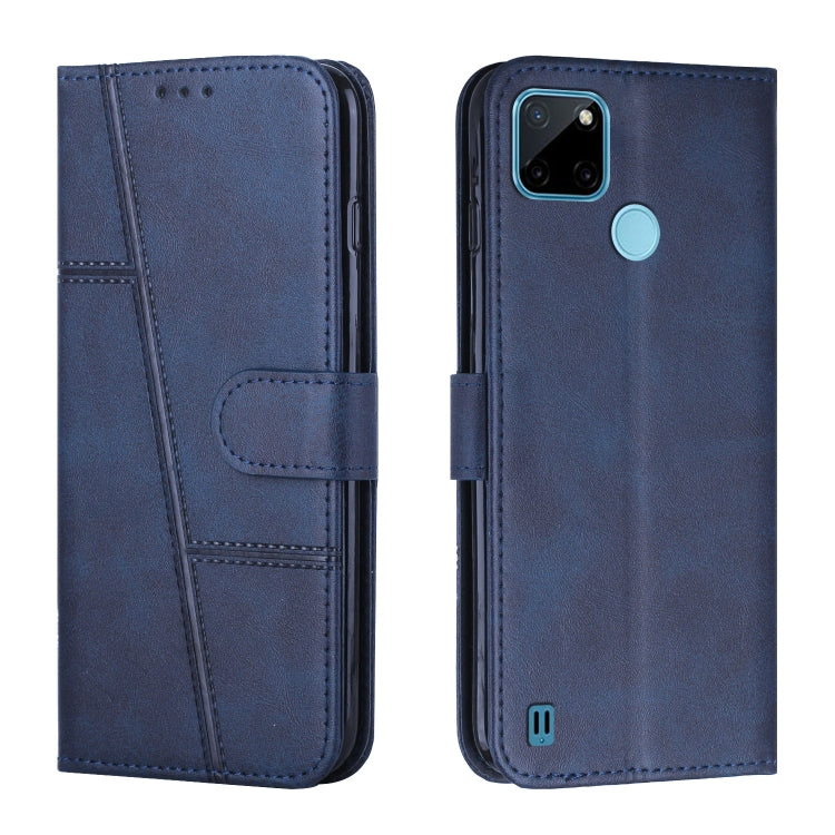 For OPPO Realme C21Y / C25Y Stitching Calf Texture Buckle Leather Phone Case