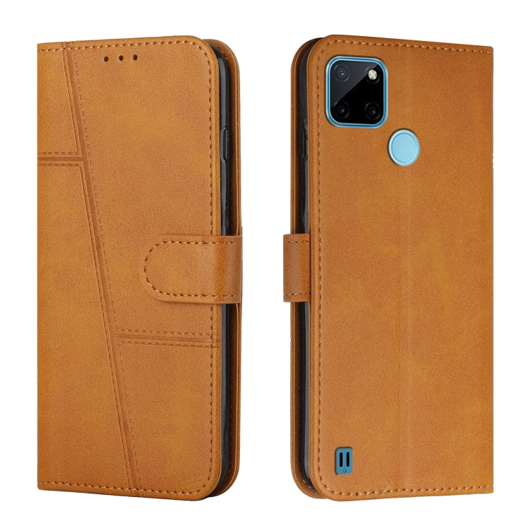 For OPPO Realme C21Y / C25Y Stitching Calf Texture Buckle Leather Phone Case