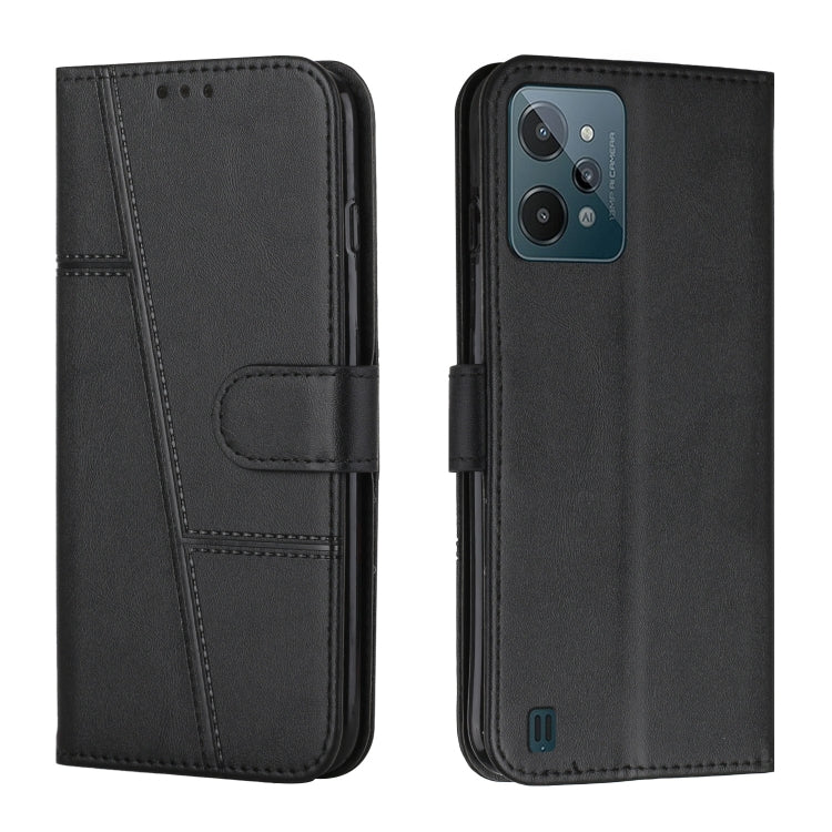 For OPPO Realme C31 4G Stitching Calf Texture Buckle Leather Phone Case