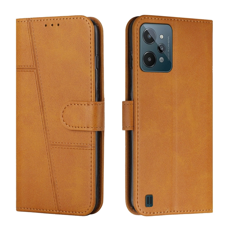 For OPPO Realme C31 4G Stitching Calf Texture Buckle Leather Phone Case