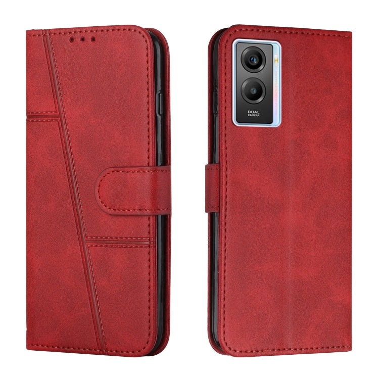 For vivo Y55s 5G Stitching Calf Texture Buckle Leather Phone Case