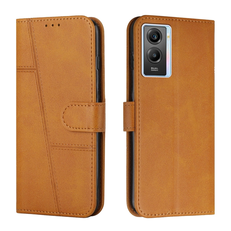 For vivo Y55s 5G Stitching Calf Texture Buckle Leather Phone Case