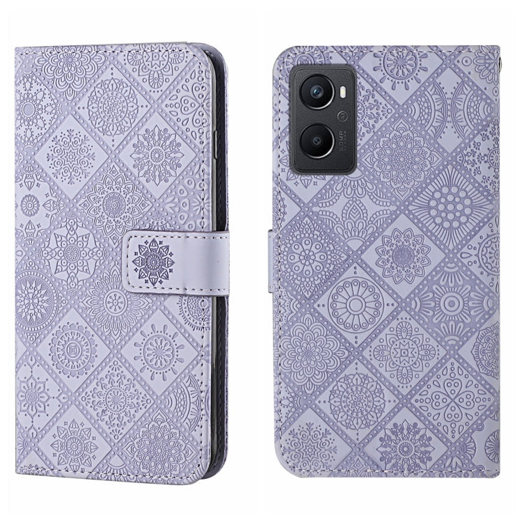 For OPPO A96 5G Ethnic Style Embossed Pattern Leather Phone Case