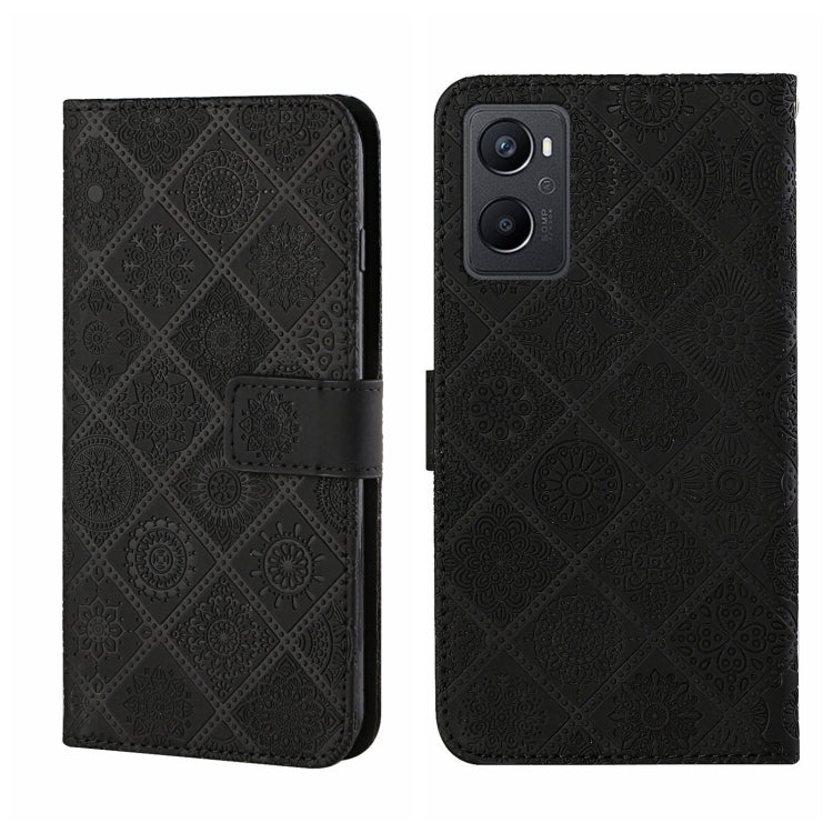 For OPPO A96 5G Ethnic Style Embossed Pattern Leather Phone Case