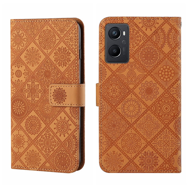 For OPPO A96 5G Ethnic Style Embossed Pattern Leather Phone Case
