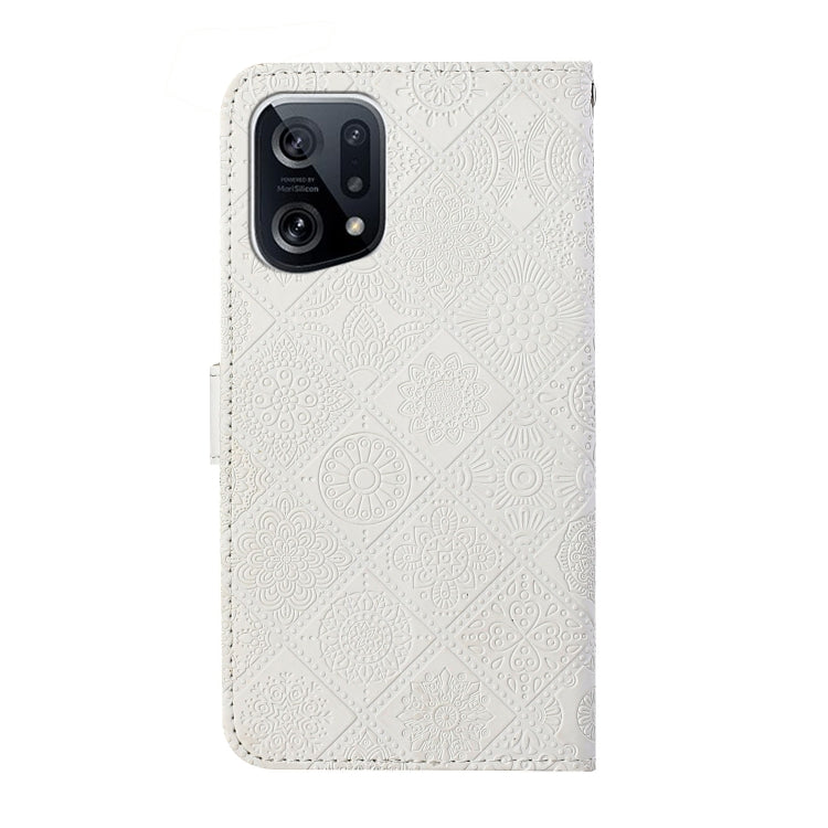 For OPPO Find X5 Ethnic Style Embossed Pattern Leather Phone Case