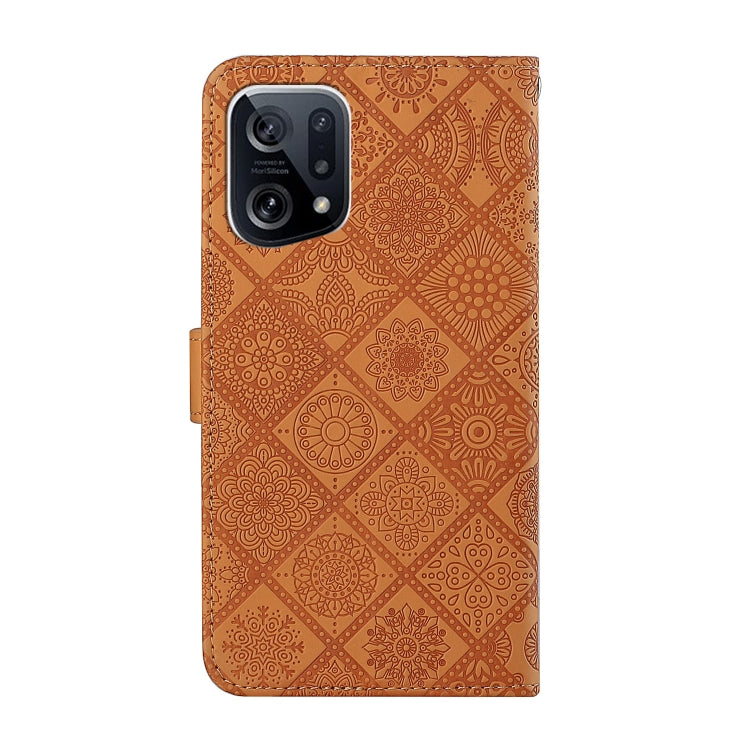 For OPPO Find X5 Ethnic Style Embossed Pattern Leather Phone Case