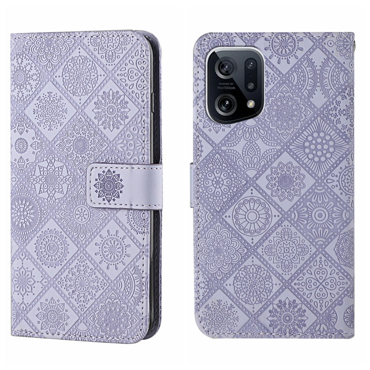 For OPPO Find X5 Pro Ethnic Style Embossed Pattern Leather Phone Case