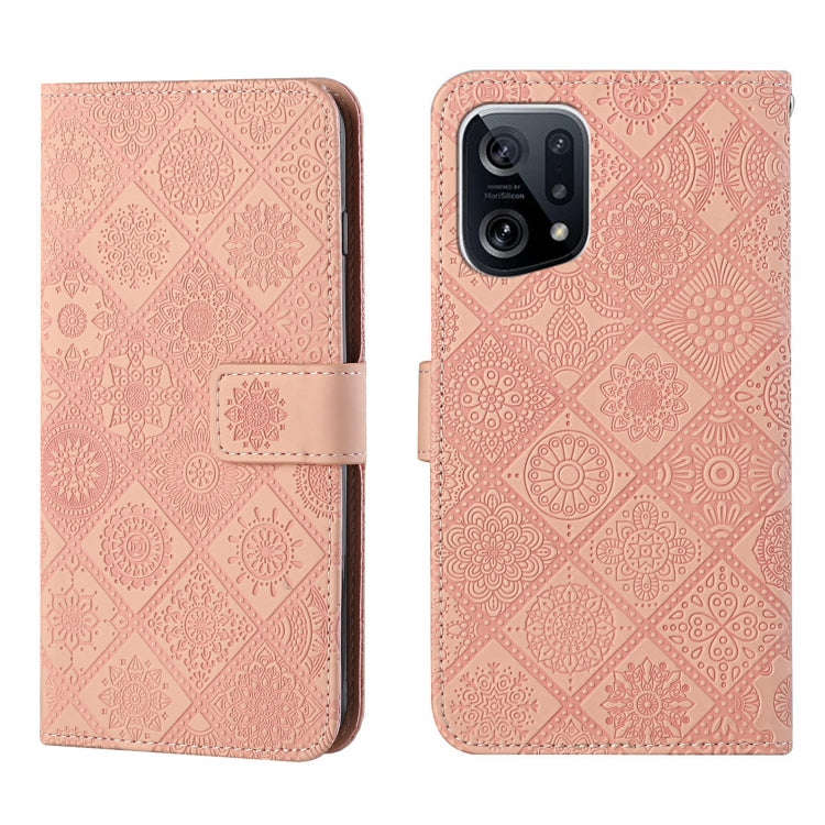 For OPPO Find X5 Pro Ethnic Style Embossed Pattern Leather Phone Case