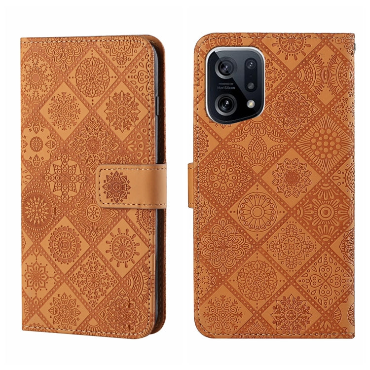 For OPPO Find X5 Pro Ethnic Style Embossed Pattern Leather Phone Case