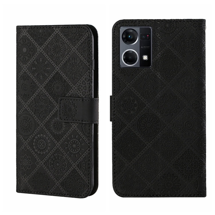 For OPPO Reno7 Ethnic Style Embossed Pattern Leather Phone Case