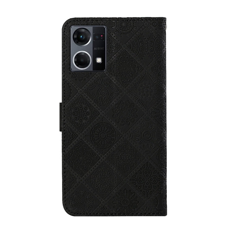 For OPPO Reno7 Ethnic Style Embossed Pattern Leather Phone Case