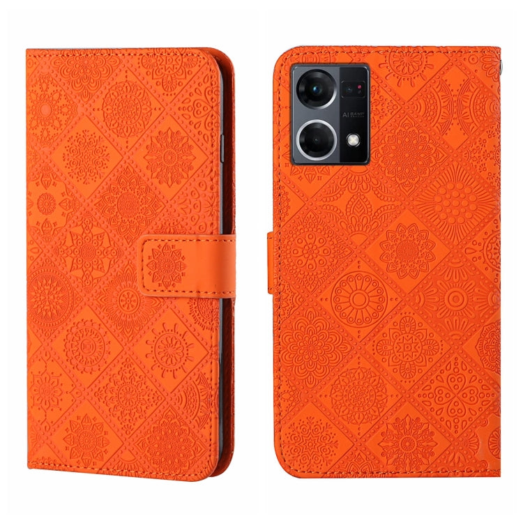 For OPPO Reno7 Ethnic Style Embossed Pattern Leather Phone Case