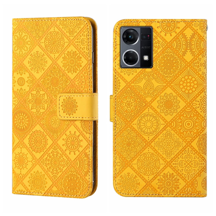 For OPPO Reno7 Ethnic Style Embossed Pattern Leather Phone Case
