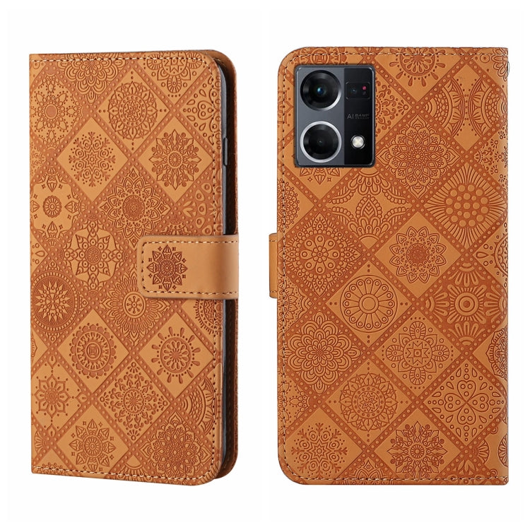 For OPPO Reno7 Ethnic Style Embossed Pattern Leather Phone Case