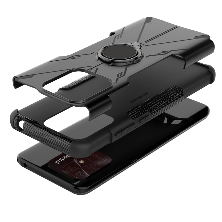 For Xiaomi Redmi 10C 4G Armor Bear Shockproof PC + TPU Phone Case with Ring