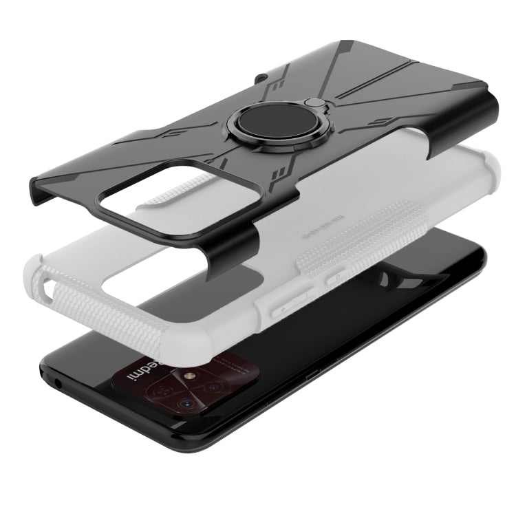 For Xiaomi Redmi 10C 4G Armor Bear Shockproof PC + TPU Phone Case with Ring