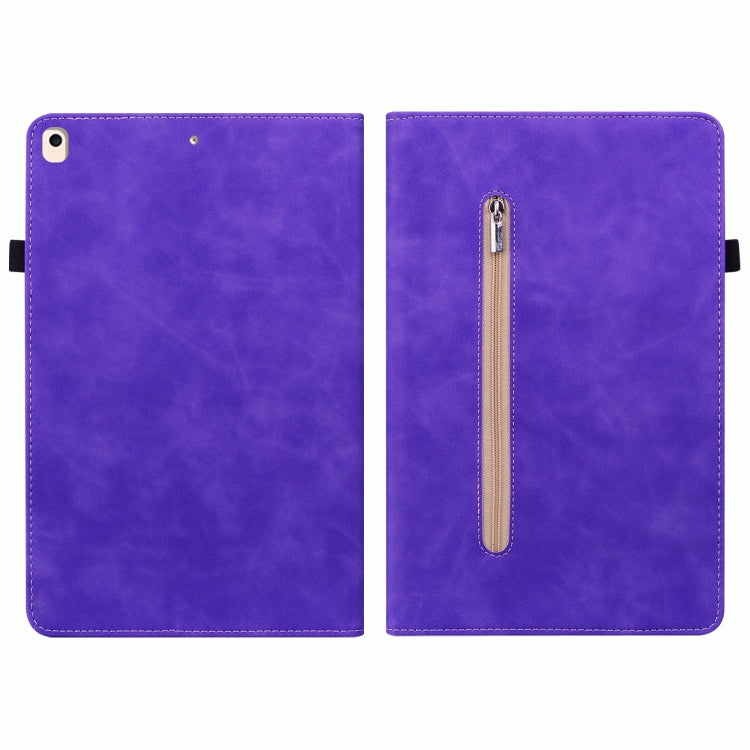 Skin Feel Solid Color Zipper Smart Leather Tablet Case For iPad 8 / 7 / 6 / 5 9.7 inch