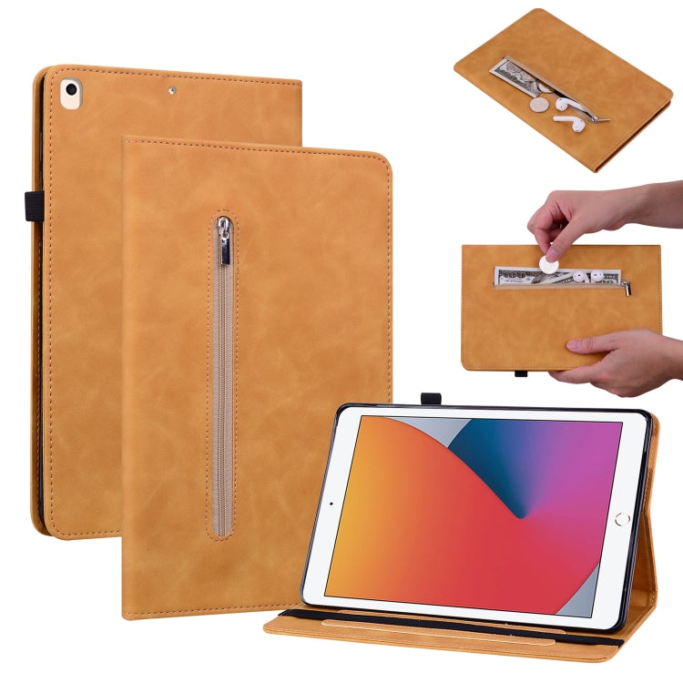 Skin Feel Solid Color Zipper Smart Leather Tablet Case For iPad 8 / 7 / 6 / 5 9.7 inch