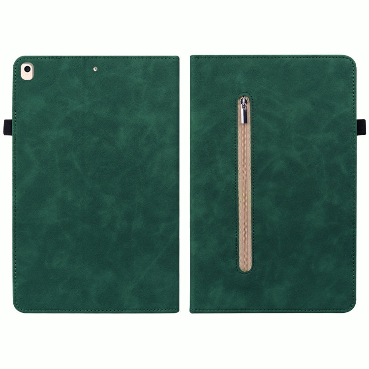 Skin Feel Solid Color Zipper Smart Leather Tablet Case For iPad 10.2 2021 / 2020 / 2019 / Air 10.5 2019