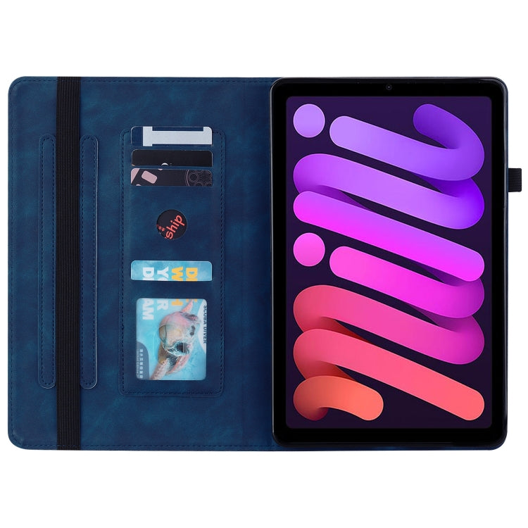 For iPad mini 6 Skin Feel Solid Color Zipper Smart Leather Tablet Case