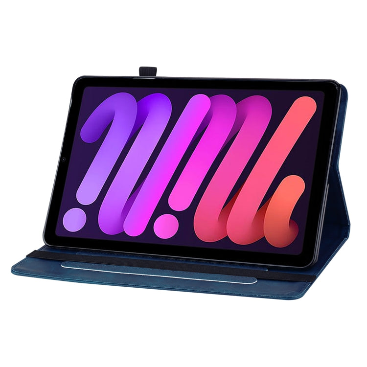 For iPad mini 6 Skin Feel Solid Color Zipper Smart Leather Tablet Case