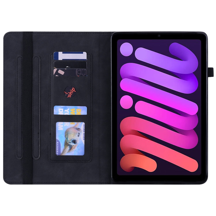 For iPad mini 6 Skin Feel Solid Color Zipper Smart Leather Tablet Case