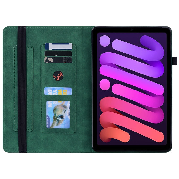 For iPad mini 6 Skin Feel Solid Color Zipper Smart Leather Tablet Case