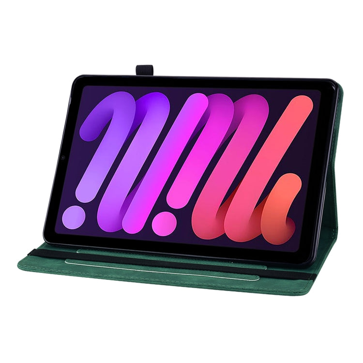 For iPad mini 6 Skin Feel Solid Color Zipper Smart Leather Tablet Case