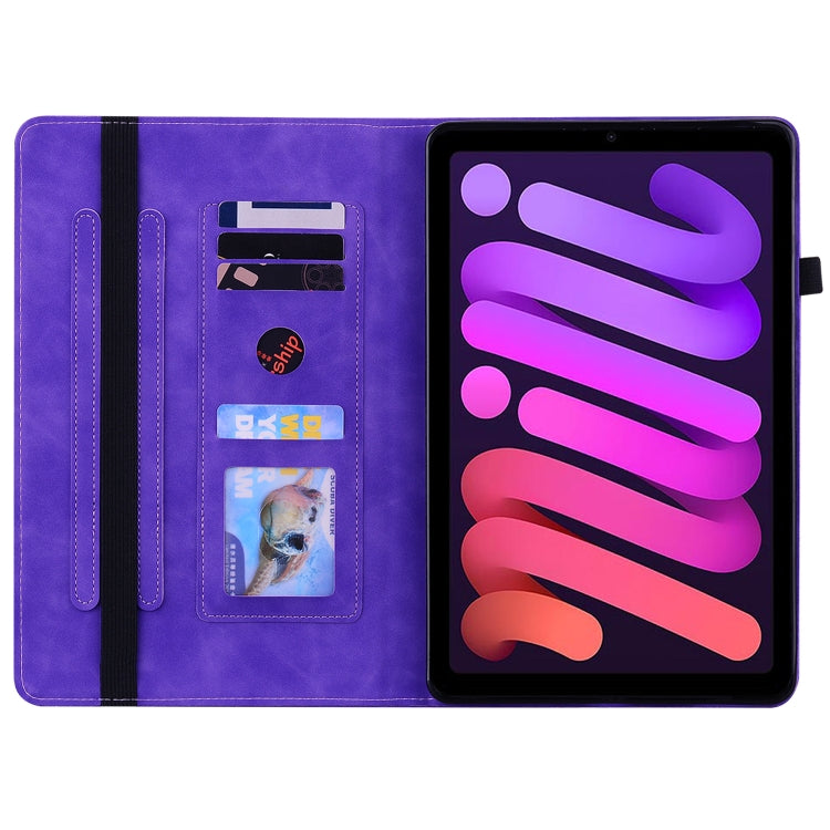 For iPad mini 6 Skin Feel Solid Color Zipper Smart Leather Tablet Case