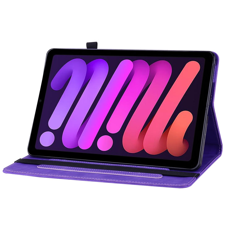 For iPad mini 6 Skin Feel Solid Color Zipper Smart Leather Tablet Case