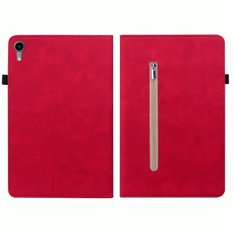 For iPad mini 6 Skin Feel Solid Color Zipper Smart Leather Tablet Case