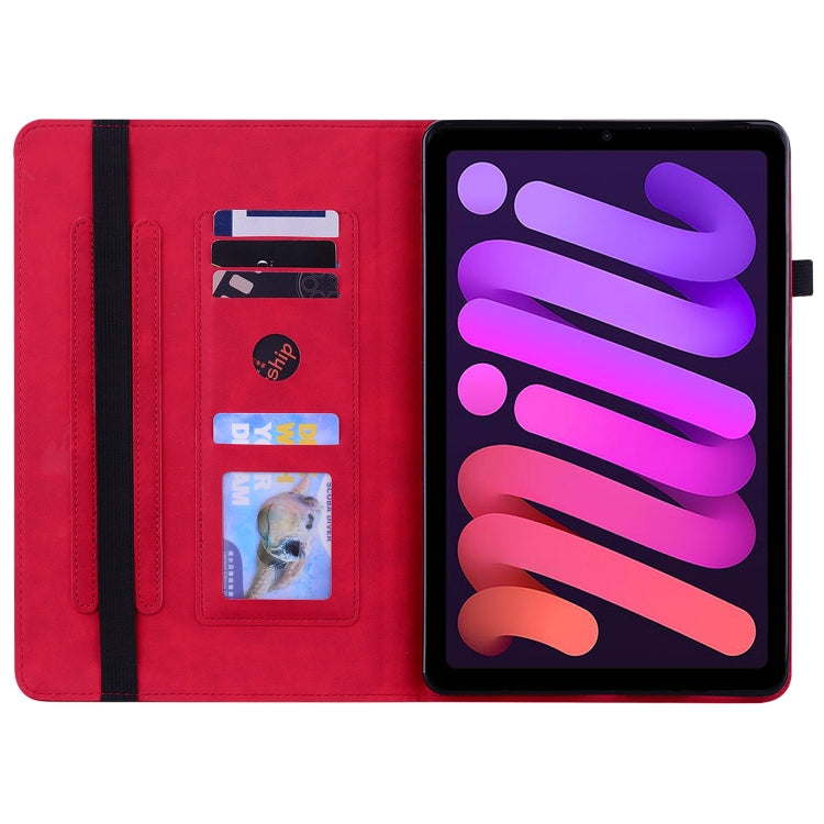 For iPad mini 6 Skin Feel Solid Color Zipper Smart Leather Tablet Case