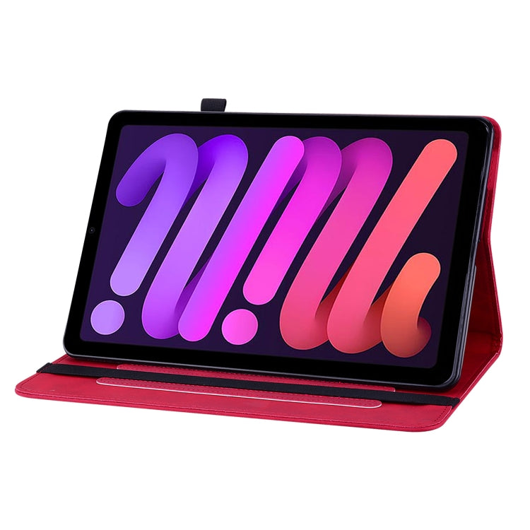 For iPad mini 6 Skin Feel Solid Color Zipper Smart Leather Tablet Case