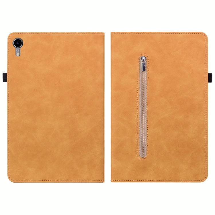 For iPad mini 6 Skin Feel Solid Color Zipper Smart Leather Tablet Case