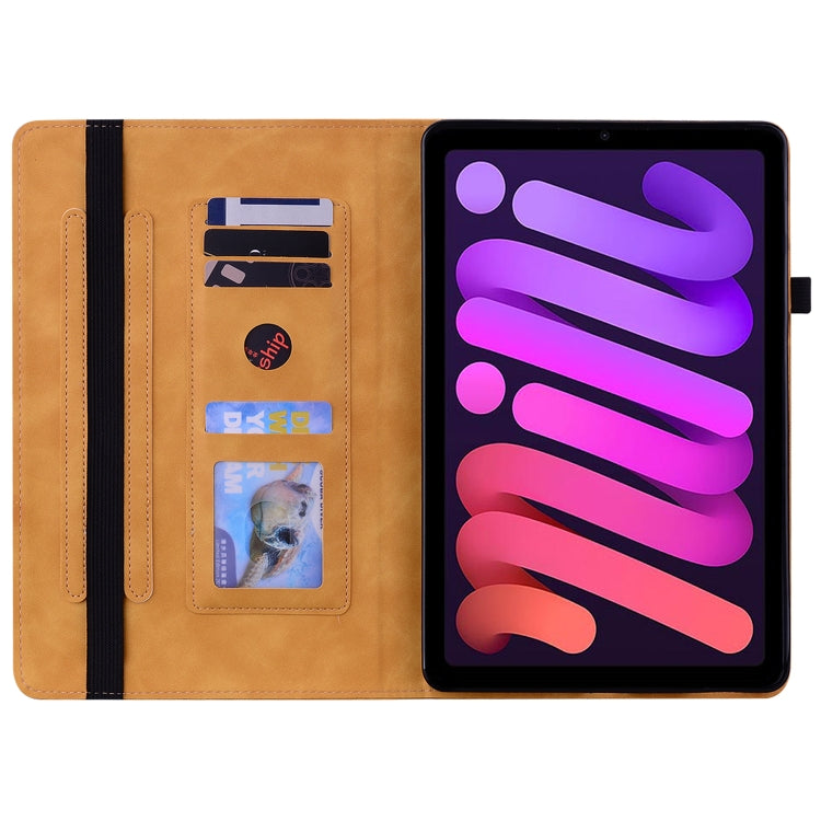 For iPad mini 6 Skin Feel Solid Color Zipper Smart Leather Tablet Case