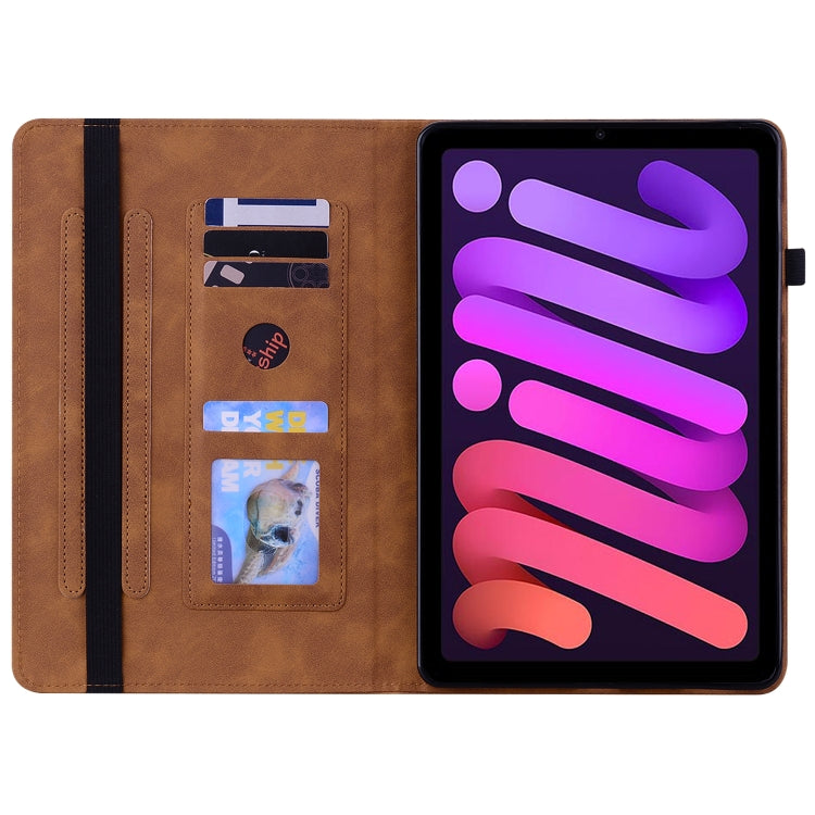 For iPad mini 6 Skin Feel Solid Color Zipper Smart Leather Tablet Case