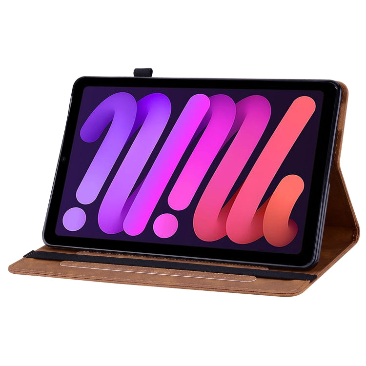 For iPad mini 6 Skin Feel Solid Color Zipper Smart Leather Tablet Case