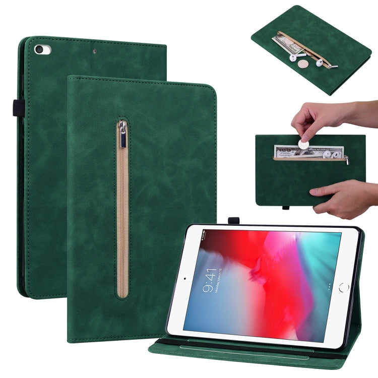 Skin Feel Solid Color Zipper Smart Leather Tablet Case For iPad mini 5 / 4 / 3 / 2 / 1