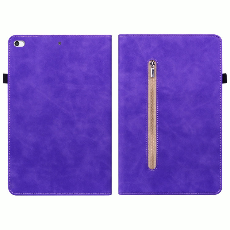 Skin Feel Solid Color Zipper Smart Leather Tablet Case For iPad mini 5 / 4 / 3 / 2 / 1
