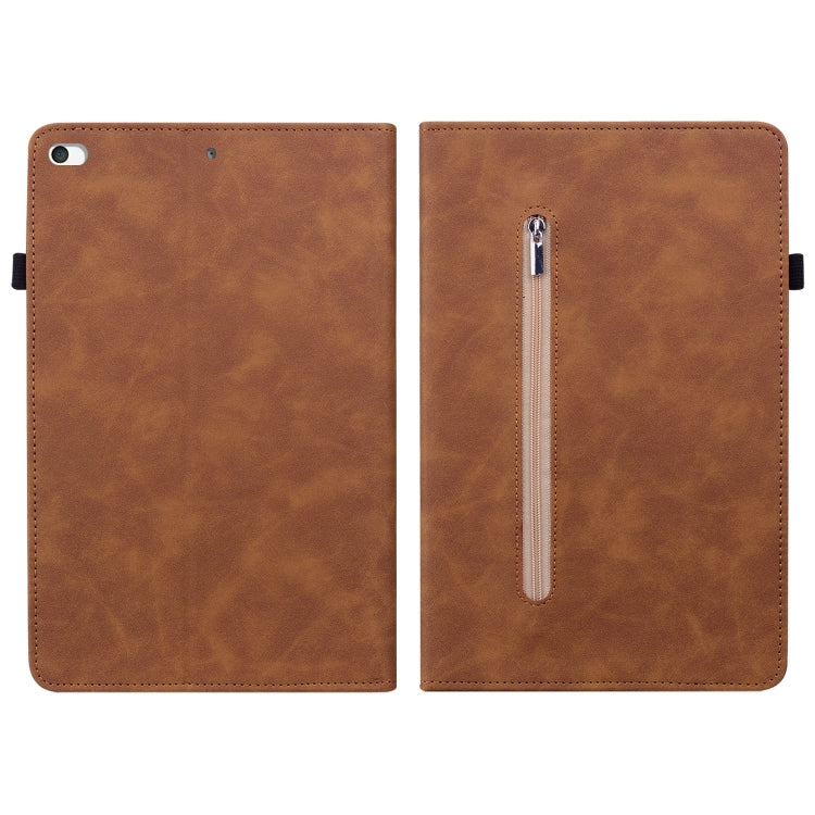 Skin Feel Solid Color Zipper Smart Leather Tablet Case For iPad mini 5 / 4 / 3 / 2 / 1